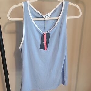 Ya Los Angeles Light Blue Tank Top with White Trim